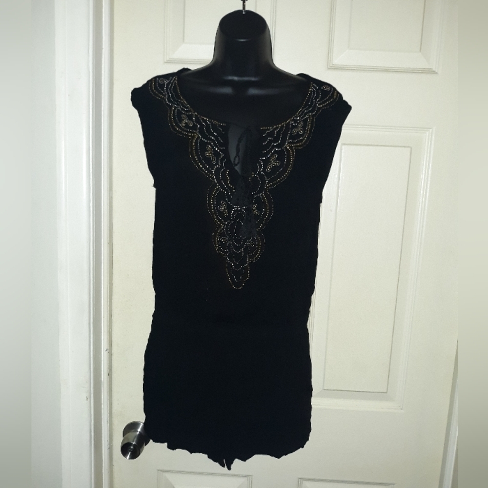Forever 21  black beaded romper size small